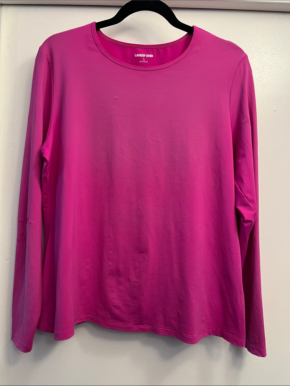 Lands' End Women’s Long Sleeve Rash Guard - Fuchsia Size Large